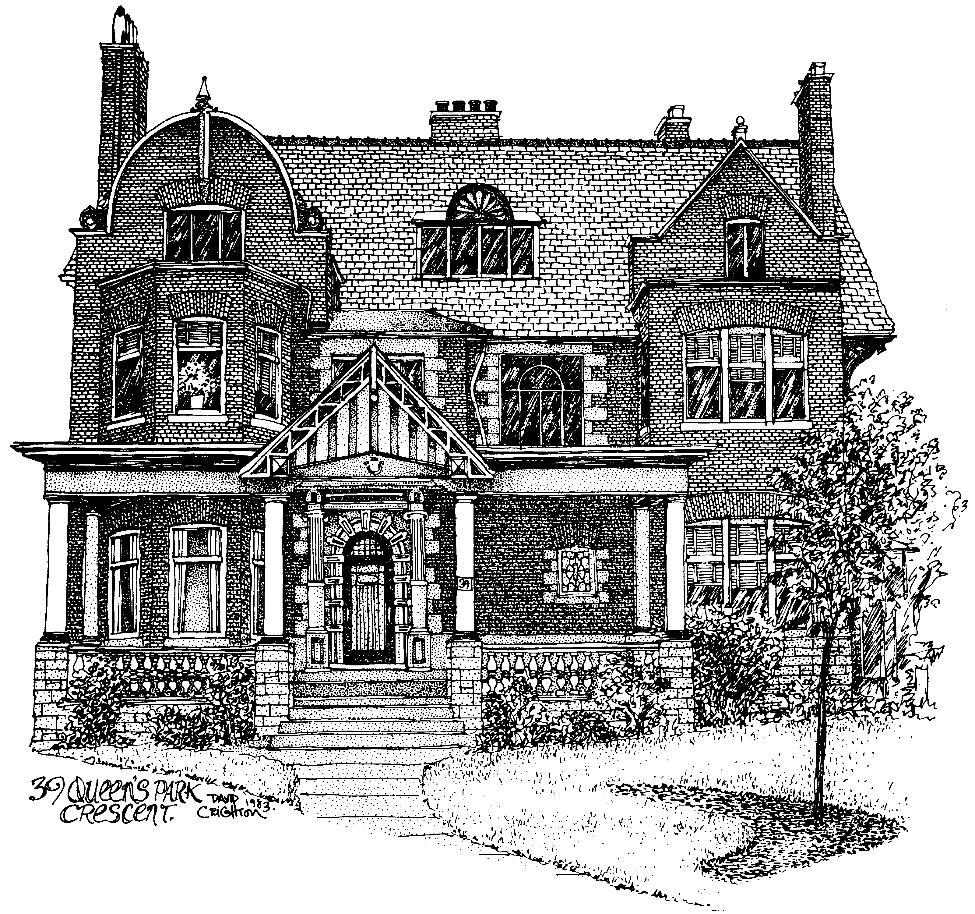 Sketch of the Old CMS Building on Queen's Park