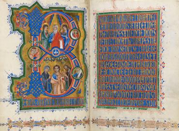 2 pages of an illuminated manuscript, The Breslau Psalter